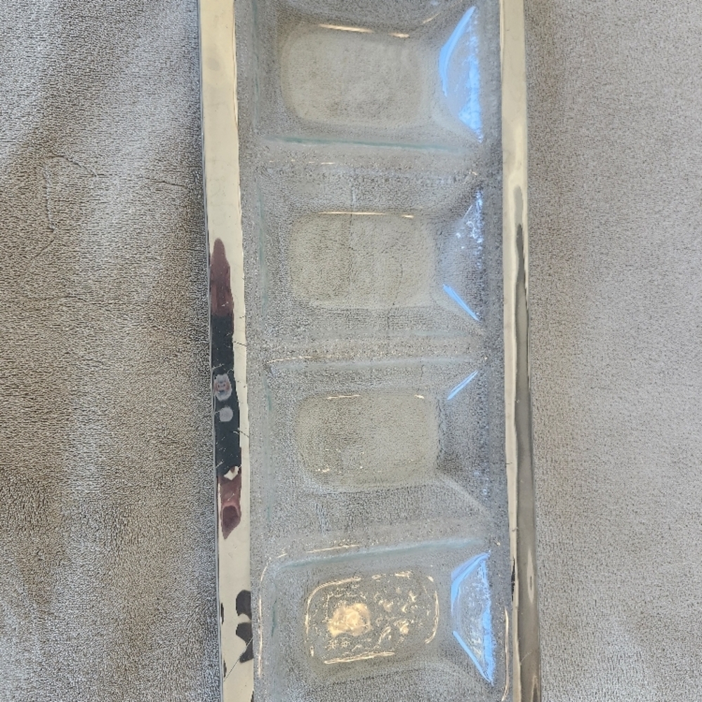 Annie Glass Elegant Clear Glass Art Organizer with Four Compartments
